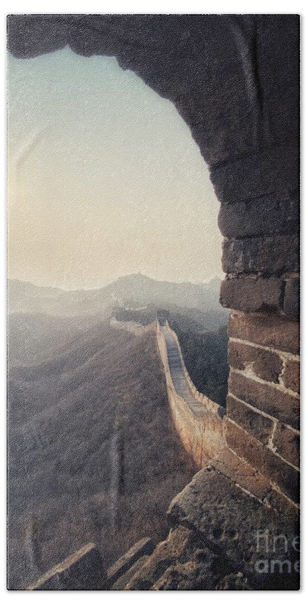 Jinshanling Beach Sheet featuring the photograph Jinshanling Great Wall by Iryna Liveoak