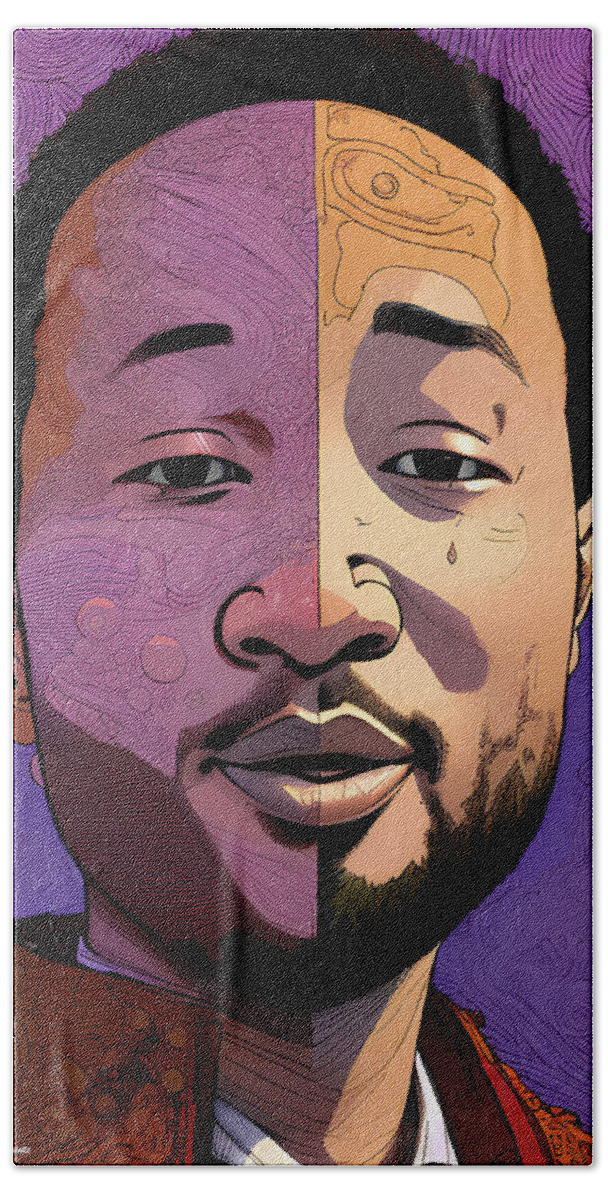Home Theater Beach Towel featuring the digital art John Legend by Stephen Younts