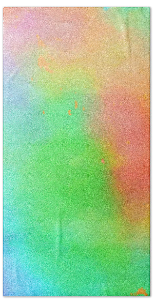 Colorful Beach Towel featuring the digital art Julia - Artistic Colorful Abstract Carnival Splatter Watercolor Digital Art by Sambel Pedes