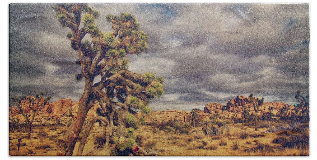 Joshua Tree National Park Beach Towel featuring the photograph Just a Touch of Madness by Laurie Search