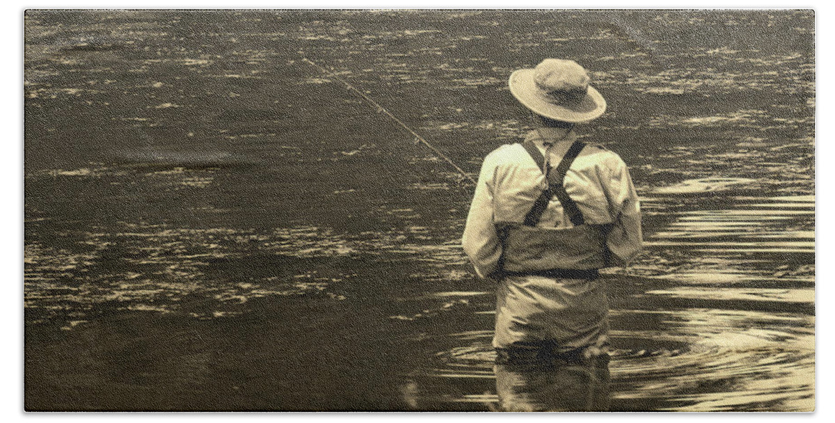 Fishing Beach Sheet featuring the photograph Just Fish'n by Buddy Scott