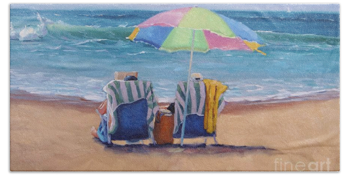 Laura Zanghetti Beach Towel featuring the painting Just Leave a Message by Laura Lee Zanghetti