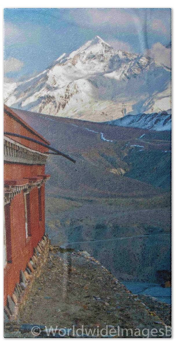 Himalayas Beach Towel featuring the photograph In the Shadow of the Greater Himalayas by Leslie Struxness