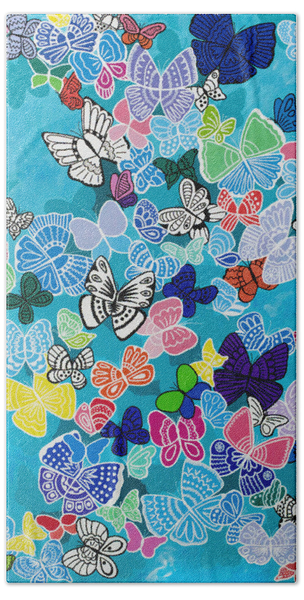 Butterflies Beach Towel featuring the painting Kaleidoscope by Beth Ann Scott