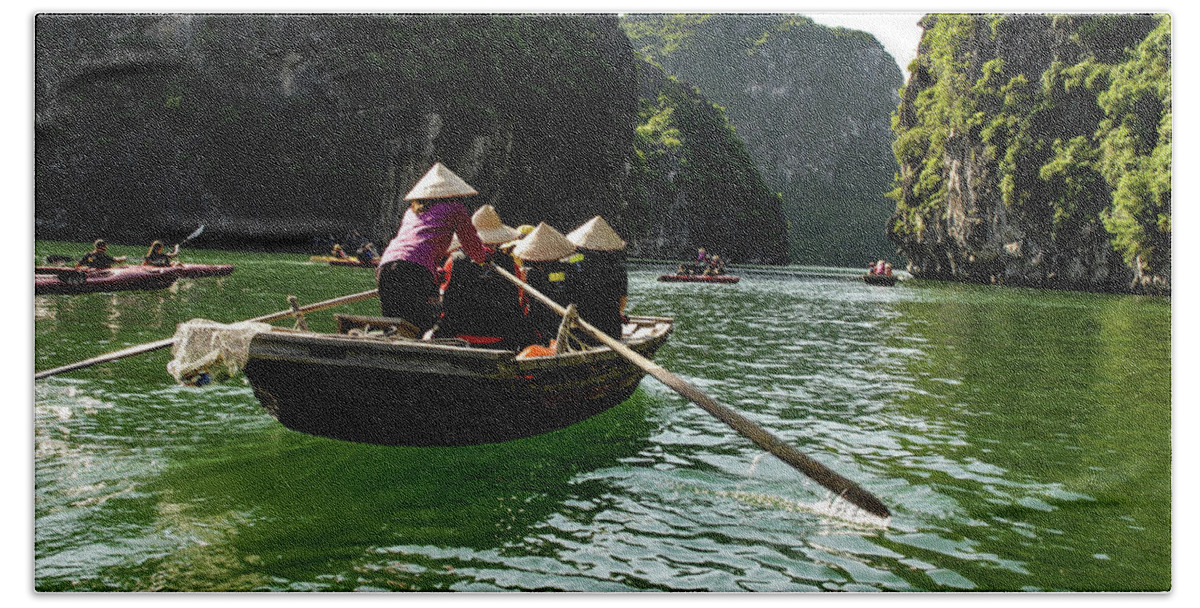 Vietnam Beach Towel featuring the photograph Between Land And Sea - Bai Tu Long Bay, Vietnam by Earth And Spirit