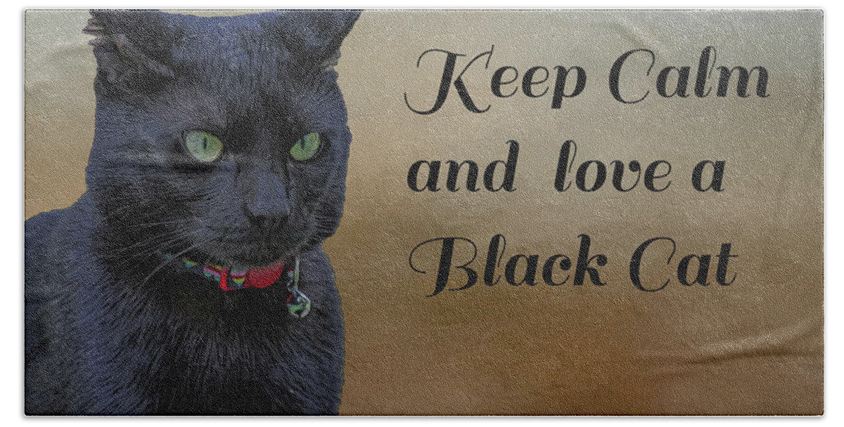 Cat Beach Towel featuring the photograph Keep Calm by Cathy Kovarik