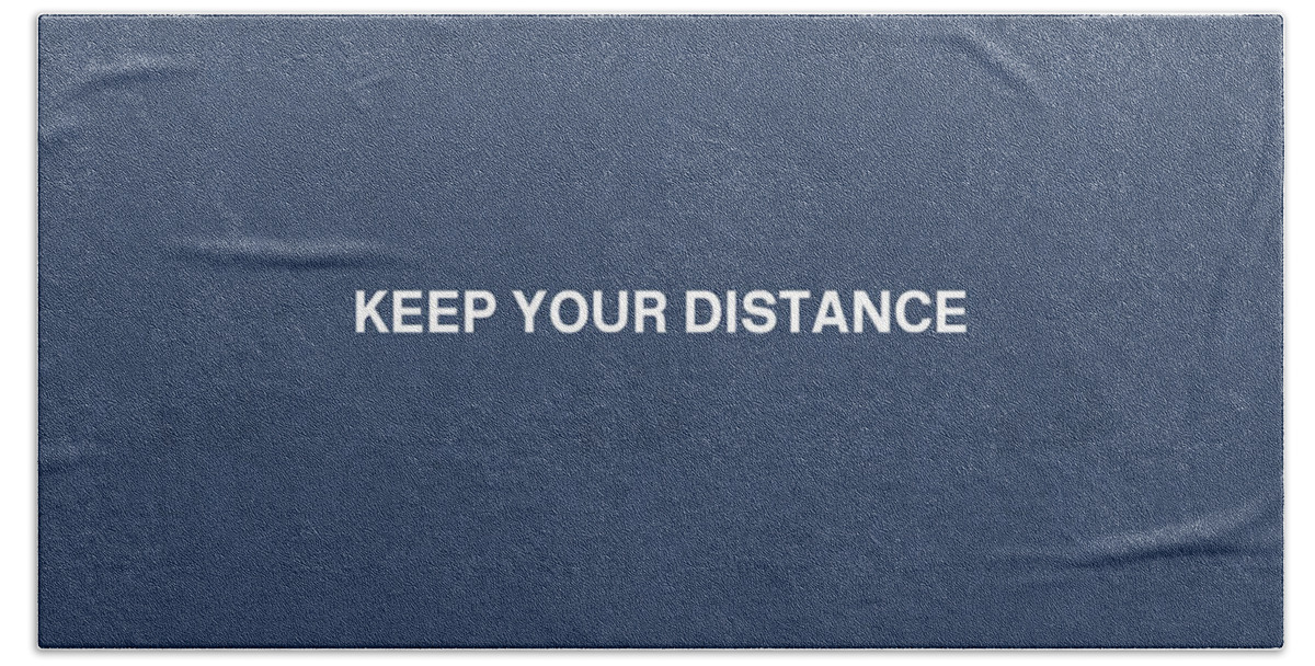 Social Distance Beach Towel featuring the mixed media Keep Your Distance- Art by Linda Woods by Linda Woods