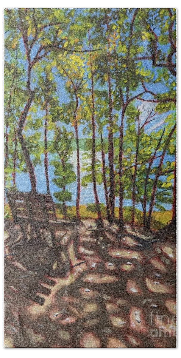 Trees Beach Towel featuring the painting Kindness by Deborah Bergren