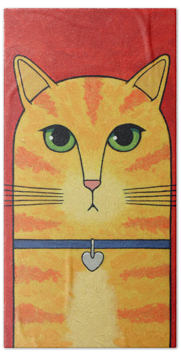 Cat Beach Towel featuring the painting Kitty by Norman Engel