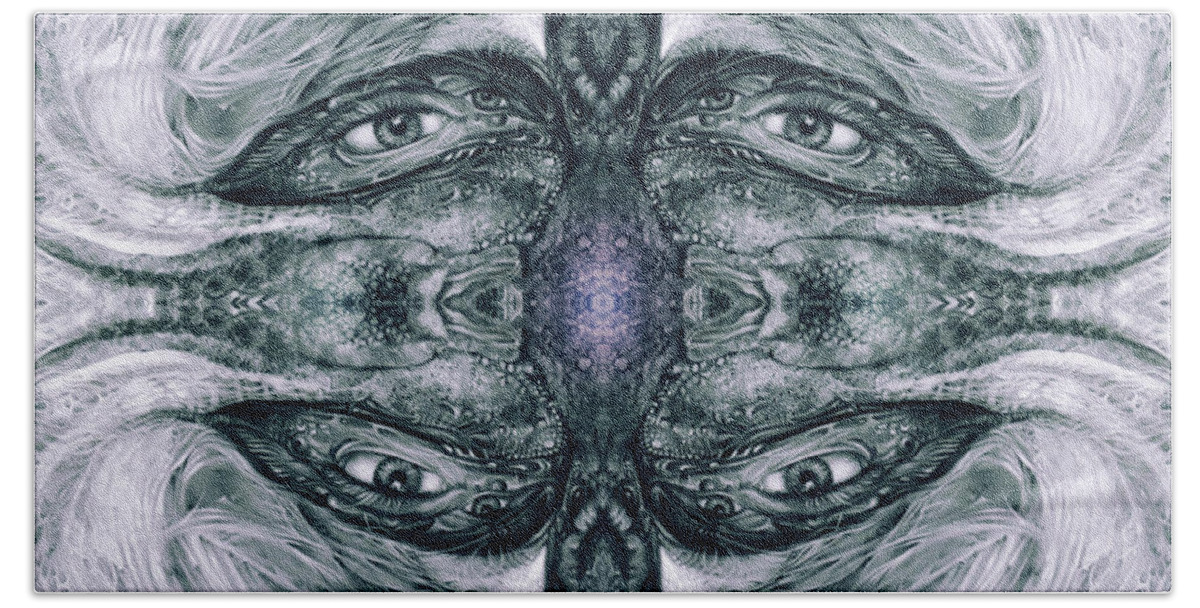 Vienna Beach Towel featuring the digital art KRIX KRAX - The Eyes Have It by Otto Rapp