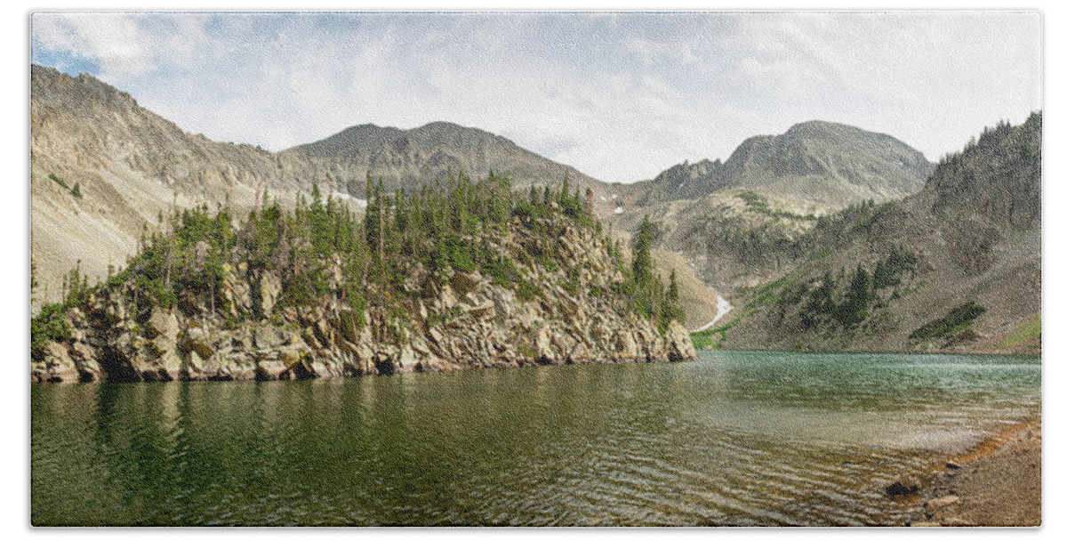 Lake Agnes Beach Towel featuring the photograph Lake Agnes Panorama by Aaron Spong