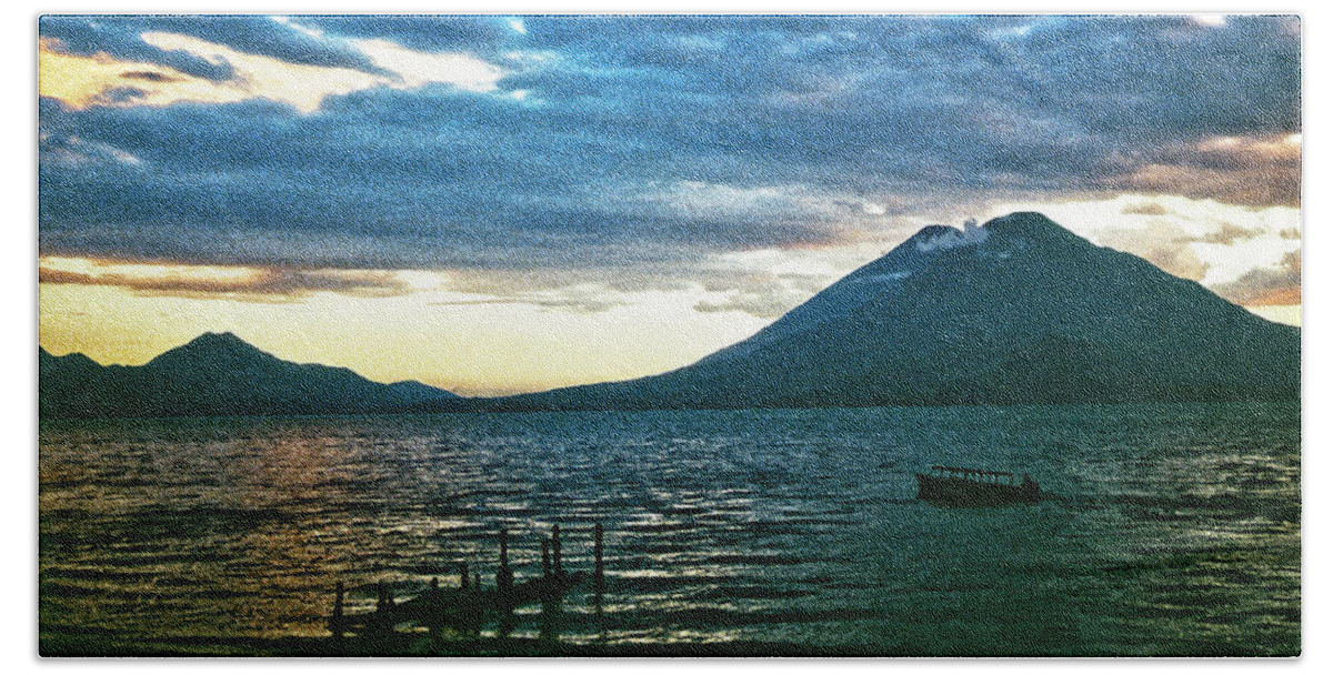 Lake Atitlan Guatemala Beach Towel featuring the photograph Lake Atitlan Guatemala by Neil Pankler