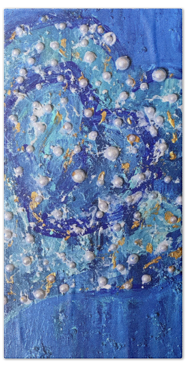 Blue Beach Towel featuring the painting L'Amour en Bleu by Medge Jaspan