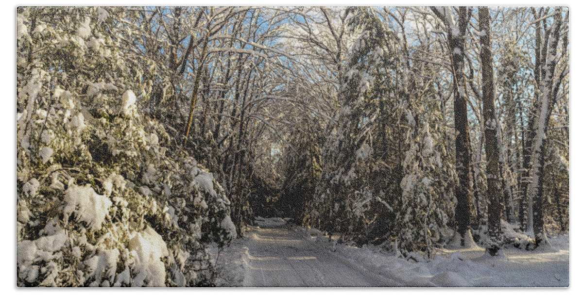 Landscape Beach Towel featuring the photograph Landscape Photography - Winter Roads by Amelia Pearn