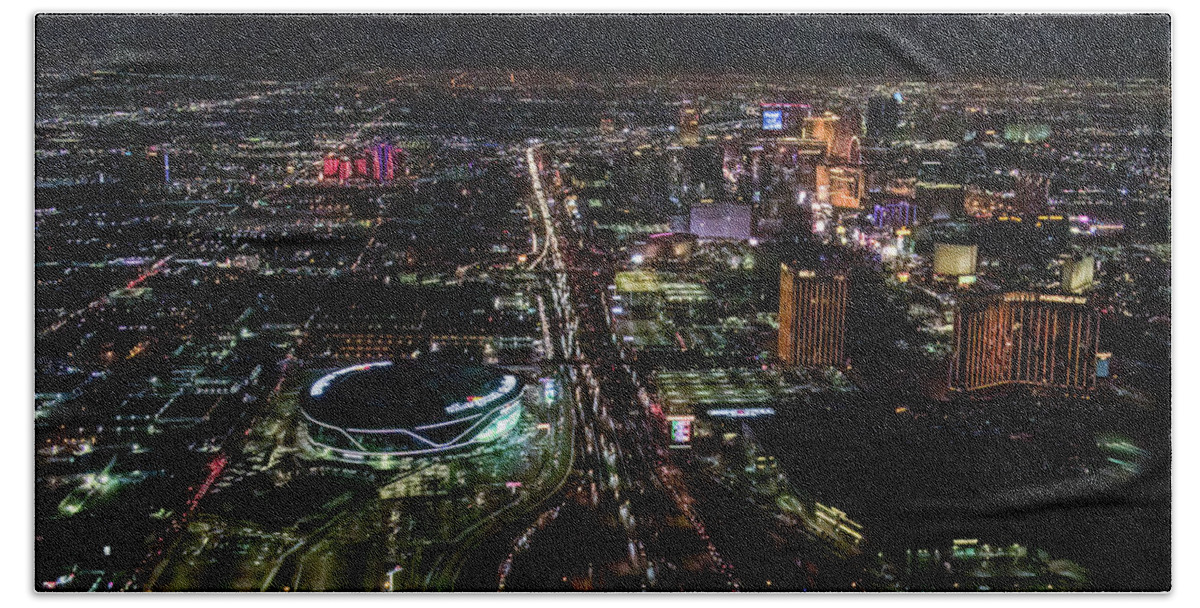  Beach Towel featuring the photograph Las Vegas 2022 Night by Michael W Rogers