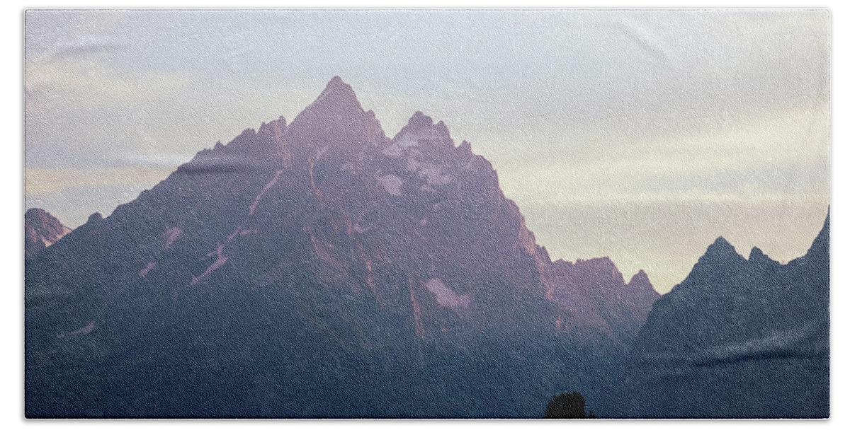 Mountain Beach Towel featuring the photograph Last bit of Teton light by Go and Flow Photos