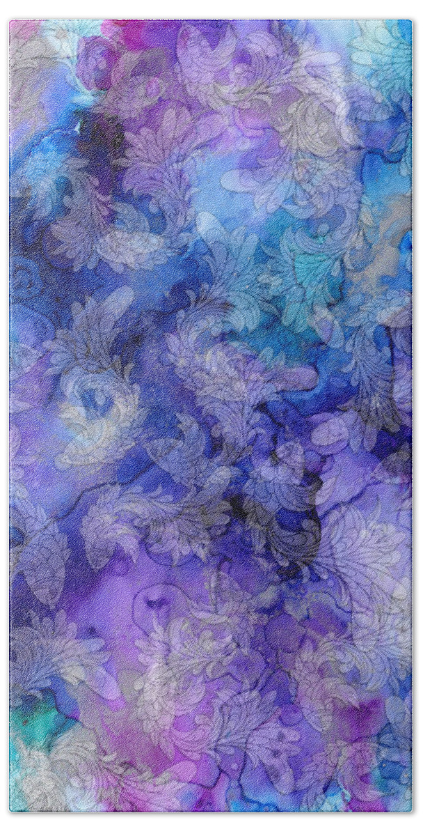 Digital Beach Towel featuring the mixed media Lavender Dreams by Mary J Winters-Meyer