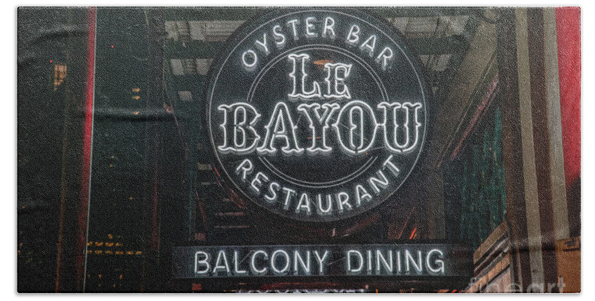 Le Bayou Oyster Bar Restaurant Beach Towel featuring the photograph Le Bayou Oyster Bar Restaurant by FineArtRoyal Joshua Mimbs