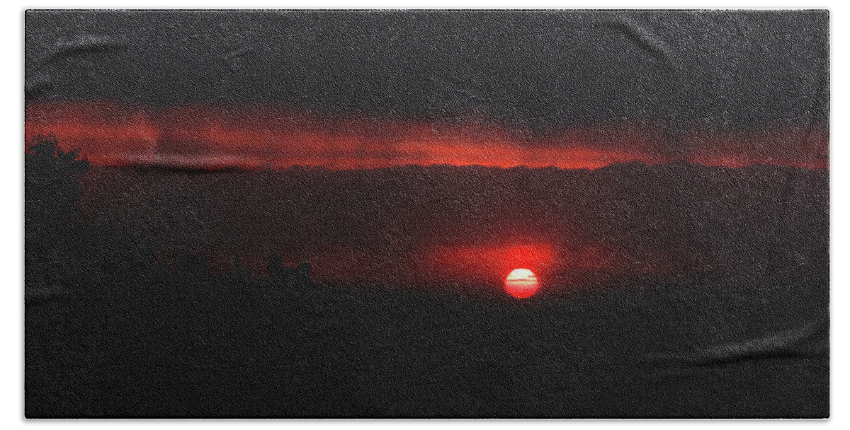 Landscape Beach Towel featuring the photograph Le Rouge et le Noir by Karine GADRE