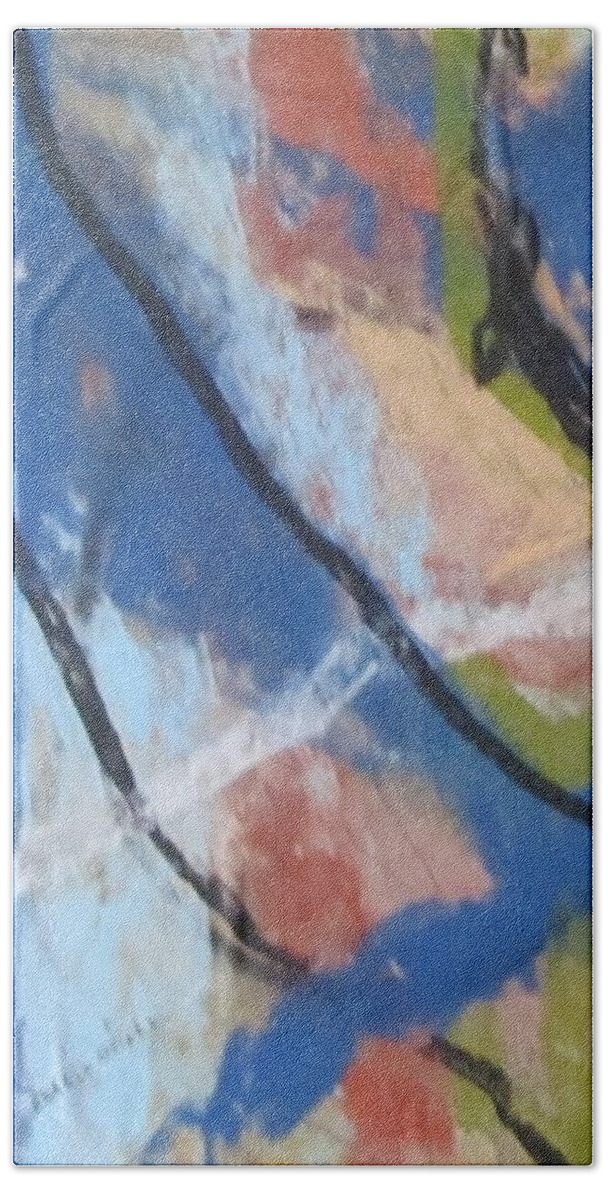Left Hand Paintings Beach Towel featuring the pastel Left Hand Abstracts Series #1 Left Diptych by Barbara O'Toole