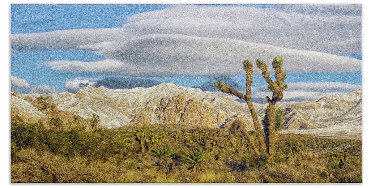  Beach Towel featuring the photograph Lenticular Cloud Red Rock Canyon by Michael W Rogers