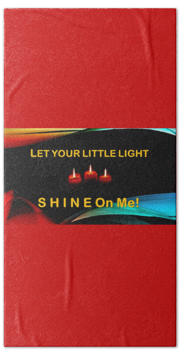 Candles Beach Towel featuring the mixed media Let Your Little Light Shine On Me by Nancy Ayanna Wyatt