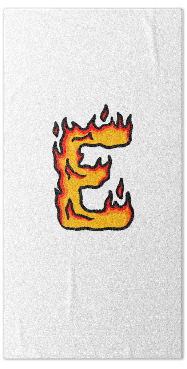 Letter E Graffiti Alphabet, E Typography Orange letter E, Fire