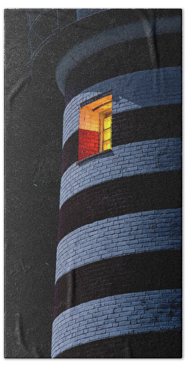 Lighthouse Beach Towel featuring the photograph Light From Within by Marty Saccone