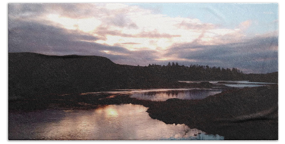 Ireland Beach Towel featuring the photograph Light Upon Water, Lough Inagh Valley by Rebecca Harman