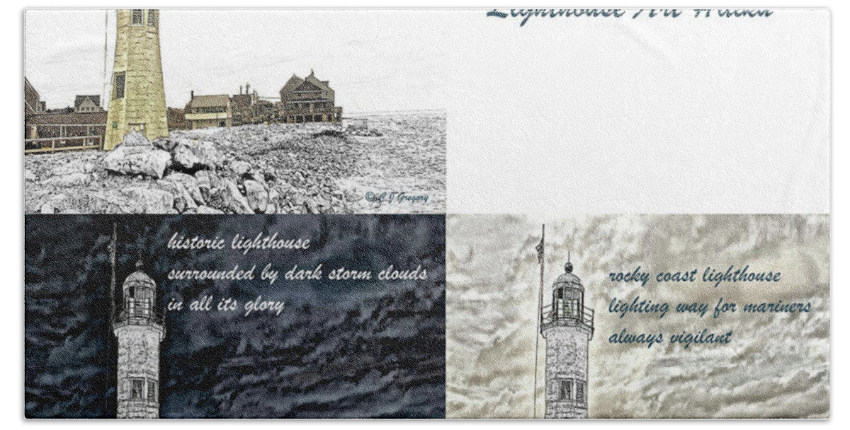 Lighthouse Beach Sheet featuring the photograph Lighthouse Art Haiku by Constantine Gregory