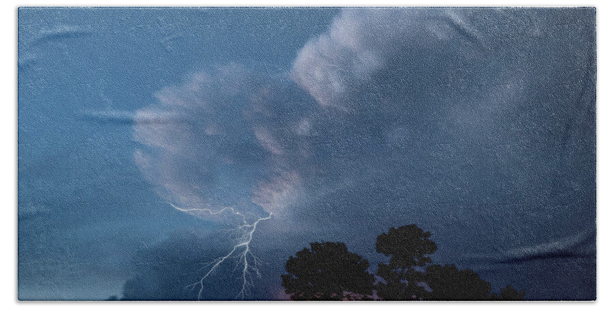 South Carolina Beach Towel featuring the photograph Lightning at Surfside Beach by Joe Granita