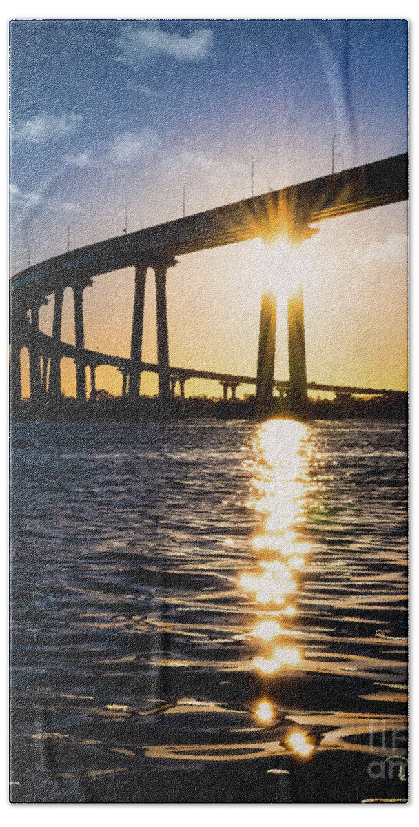 California Beach Towel featuring the photograph Liquid Sun Drops Under the Bridge by David Levin