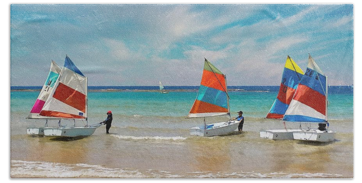 Sea Beach Towel featuring the photograph Little Navy by Meir Ezrachi