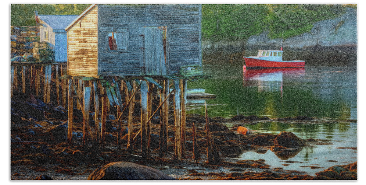 Corea Beach Towel featuring the photograph Lobster Shack 8257 Painterly by Greg Hartford