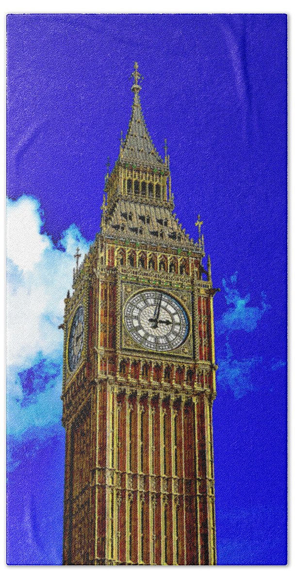 London Beach Towel featuring the digital art London - Big Ben by SnapHappy Photos