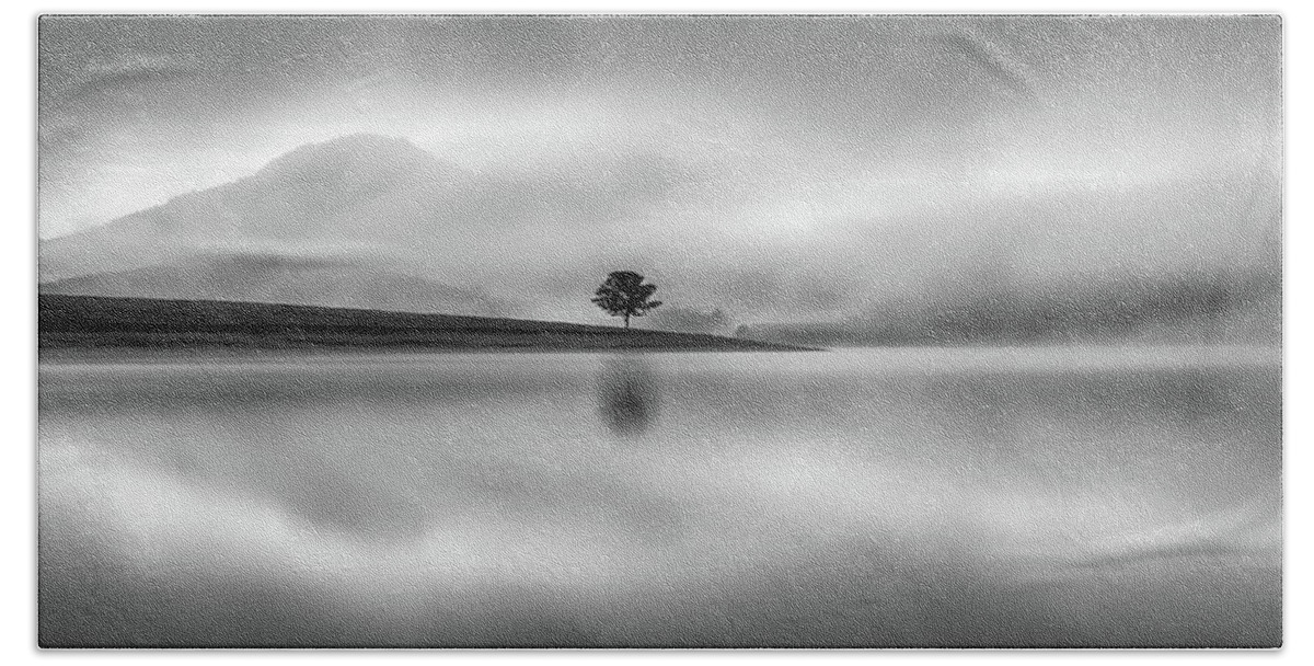 Black And White Beach Towel featuring the photograph Lonely by Khanh Bui Phu