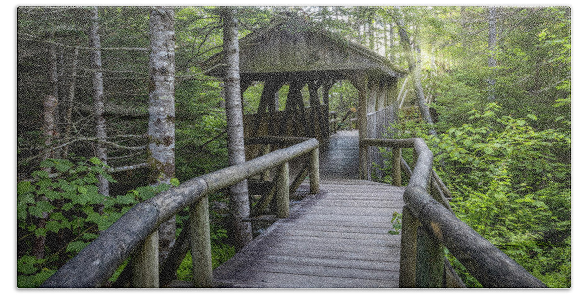 Lost Beach Towel featuring the photograph Lost River Boardwalk 44 by White Mountain Images