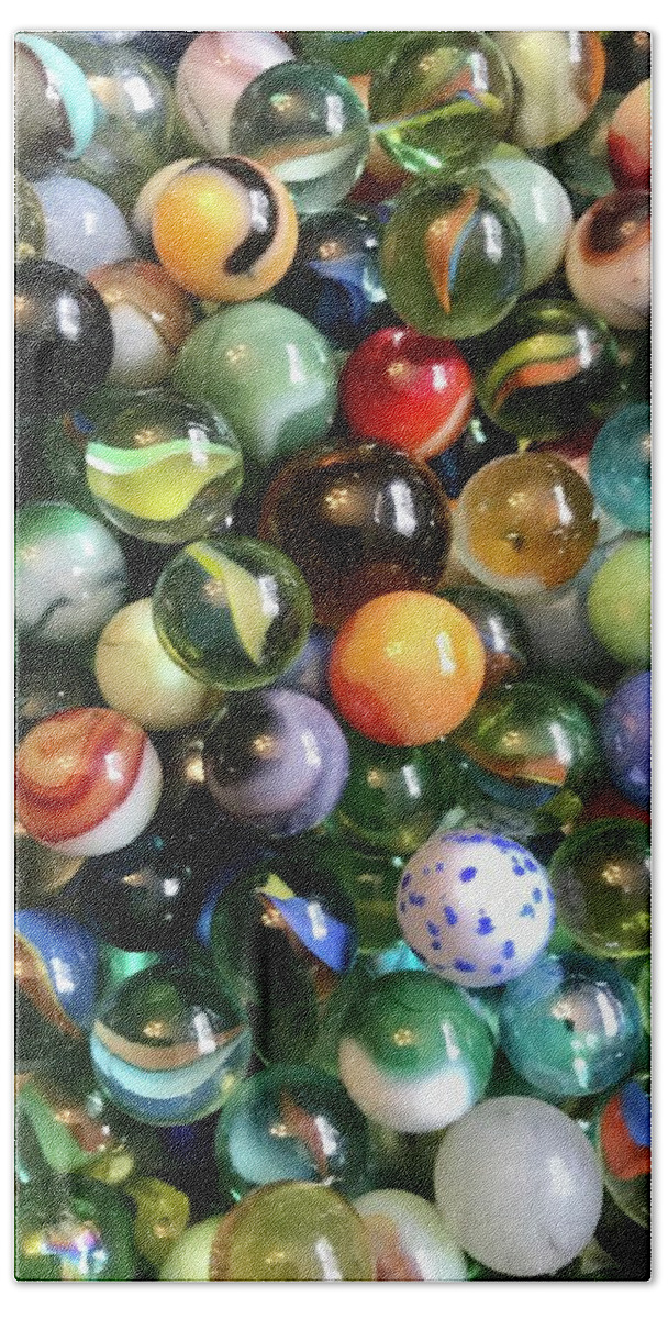 Glass Beach Towel featuring the photograph Lost Your Marbles by Kathy Clark