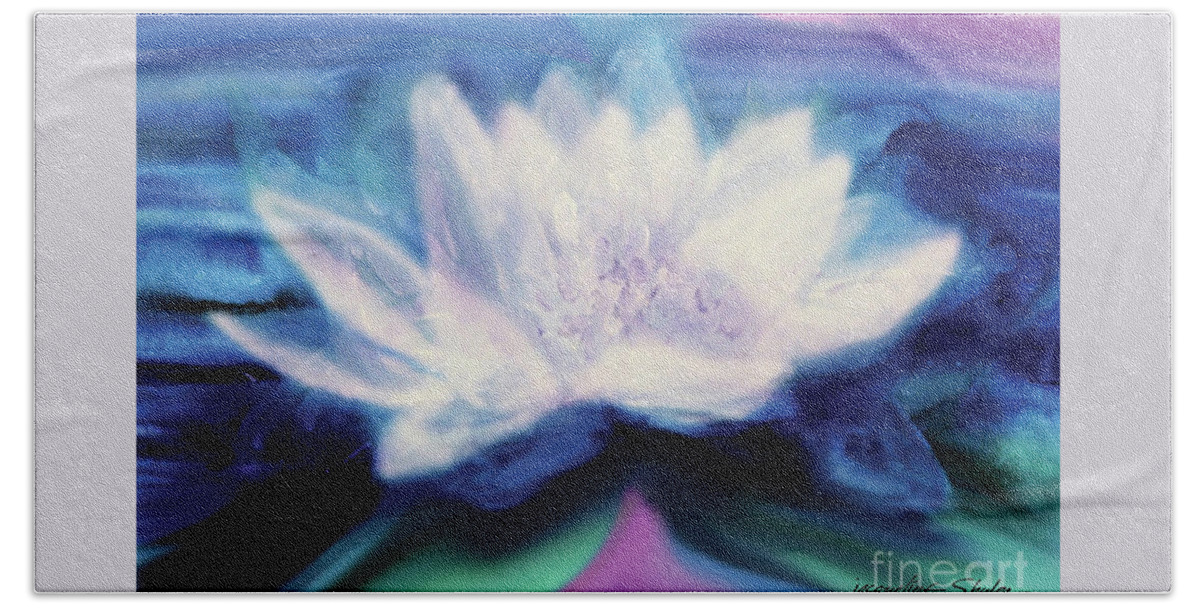 Lotue Beach Towel featuring the digital art Lotus by Jacqueline Shuler