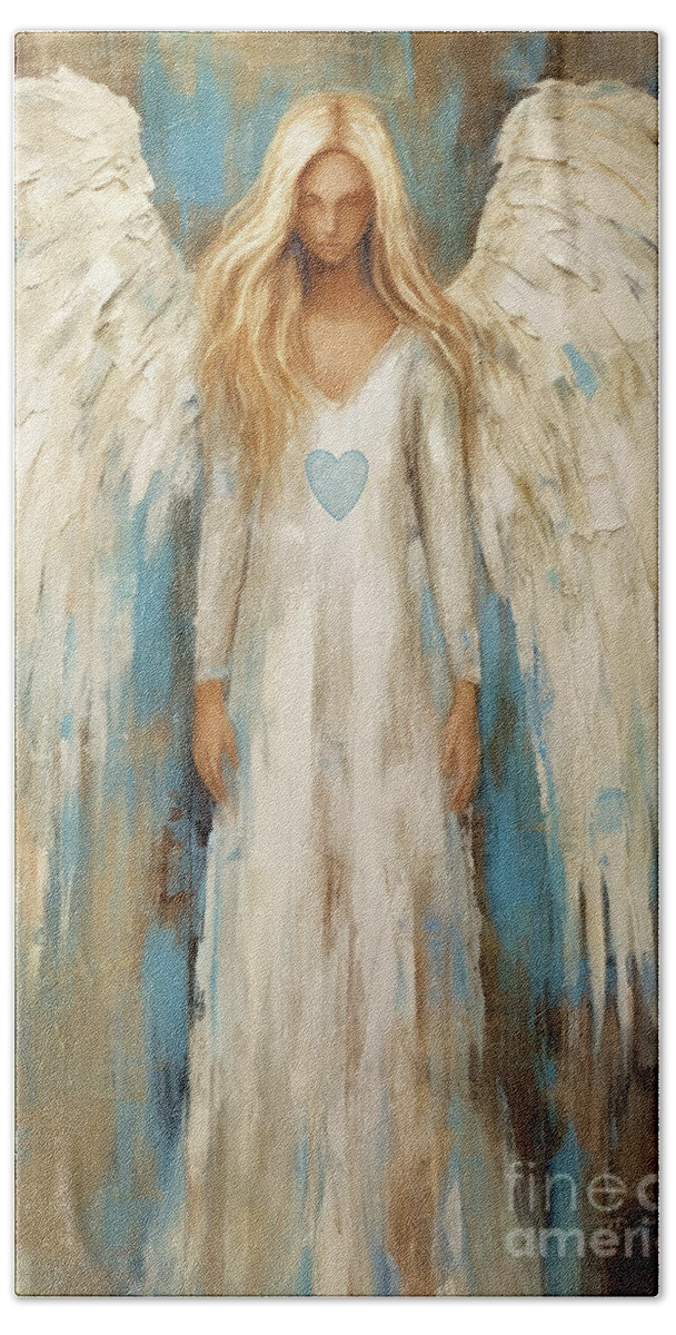 Angel Beach Sheet featuring the painting Love Angel by Tina LeCour