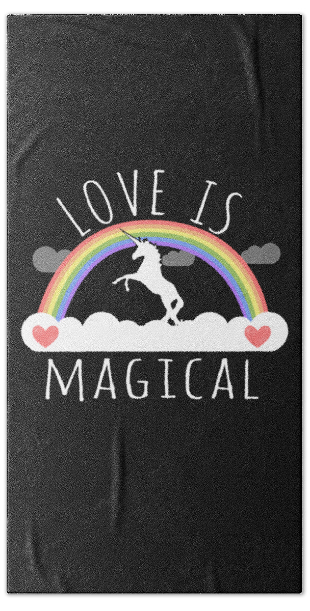 Funny Beach Towel featuring the digital art Love Is Magical by Flippin Sweet Gear