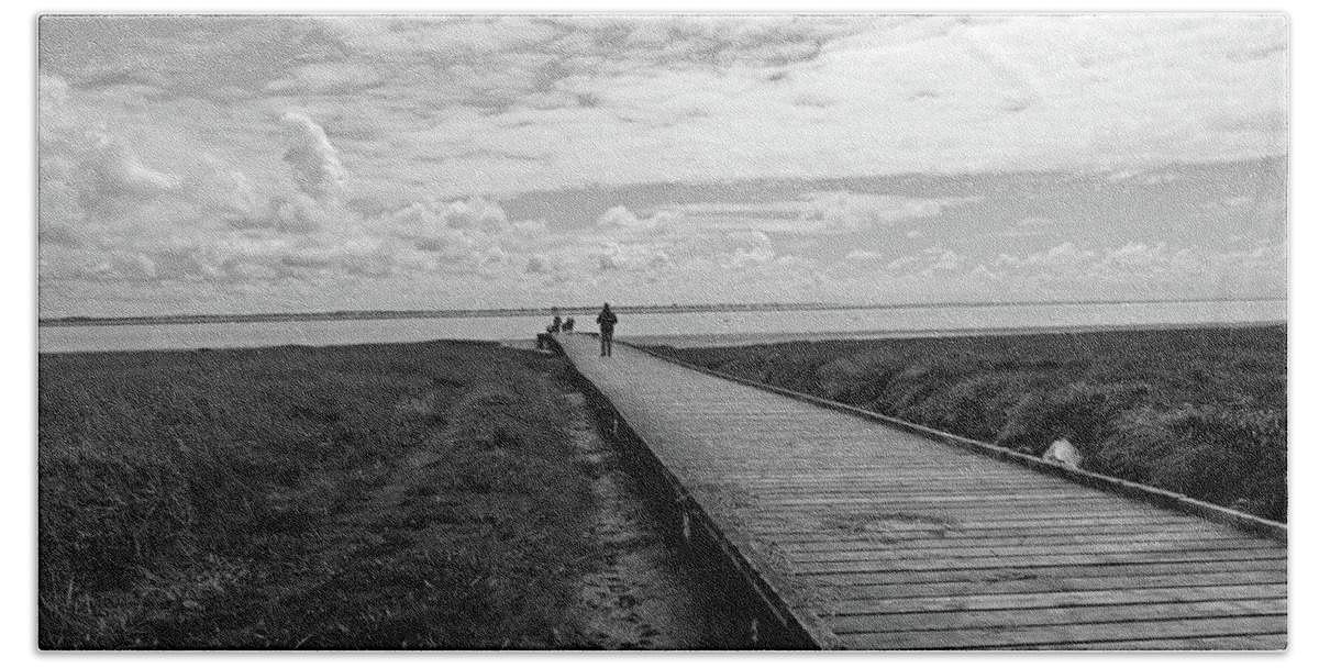 Lytham Beach Towel featuring the photograph LYTHAM. The Boardwalk. by Lachlan Main