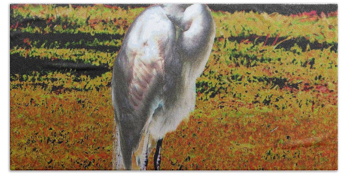 Egret Beach Towel featuring the photograph Majestic Bird Art by Andrew Lawrence