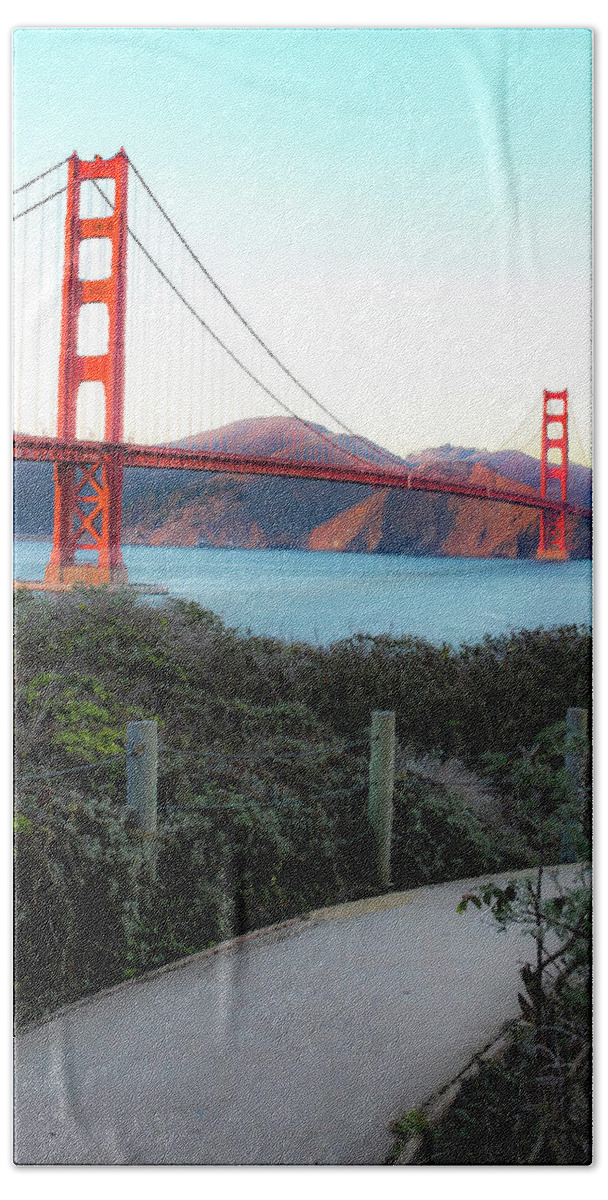 San Francisco Beach Towel featuring the photograph Majestic Golden Gate Bridge- by Linda Woods by Linda Woods