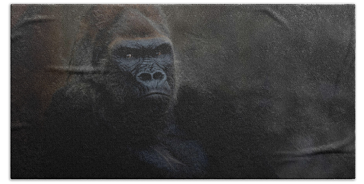 Larry Marshall Photography Beach Towel featuring the photograph Majestic Gorilla by Larry Marshall