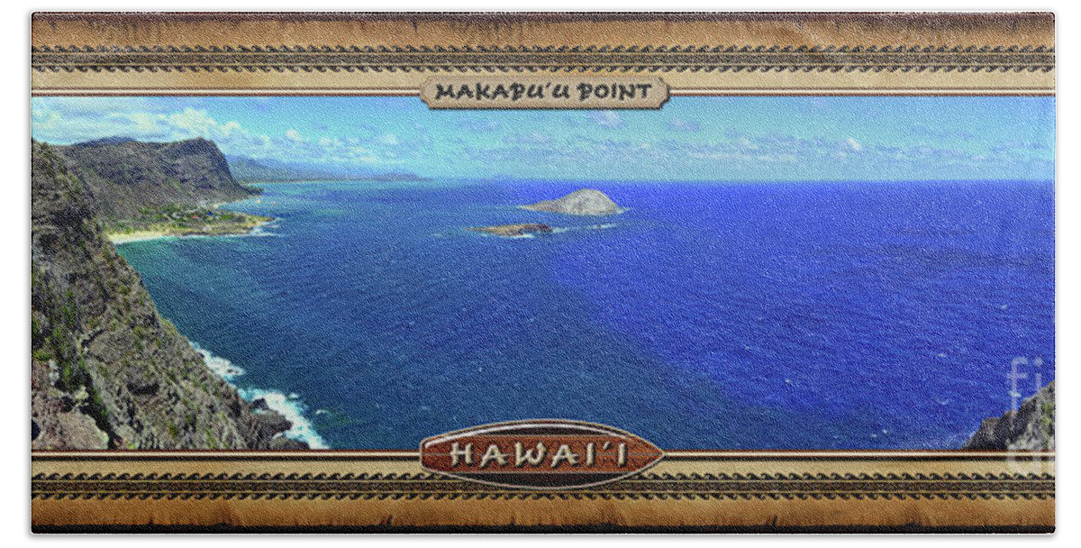 Makapuu Point Beach Towel featuring the photograph Makapuu Point View Hawaiian Style Panoramic Photograph by Aloha Art