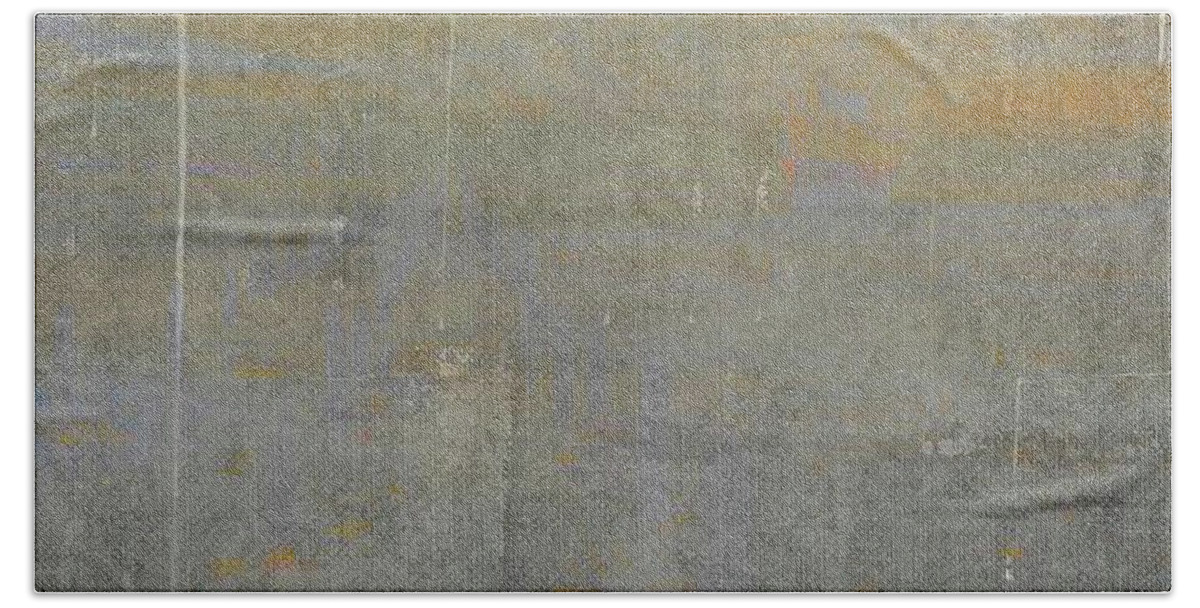 Abstract Beach Towel featuring the digital art Mandolin Rain by Ken Walker