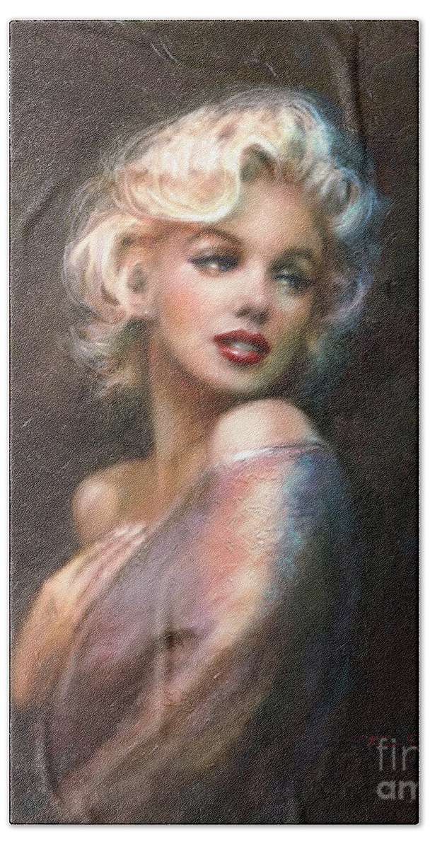Theo Danella Beach Towel featuring the painting Marilyn WW classics by Theo Danella