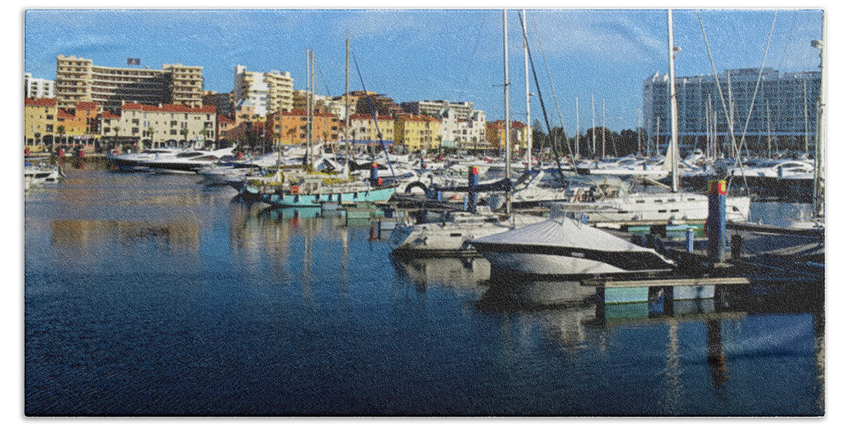 Vilamoura Beach Towel featuring the photograph Marina of Vilamoura at afternoon by Angelo DeVal