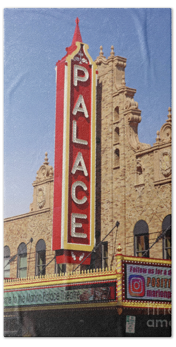 Palace Theatre Beach Towel featuring the photograph Marion Palace Theatre 3810 by Jack Schultz